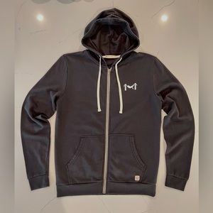 Marine Layer Unisex Full-Zip Super Soft Hoodie in Charcoal Gray.